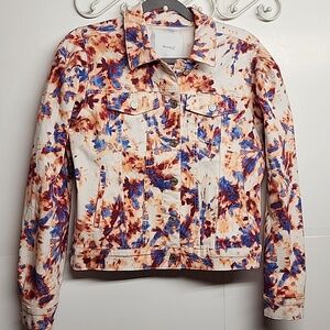 Skinnygirl Jeans Sz S Colorful Tie-Dye Denim Jacket